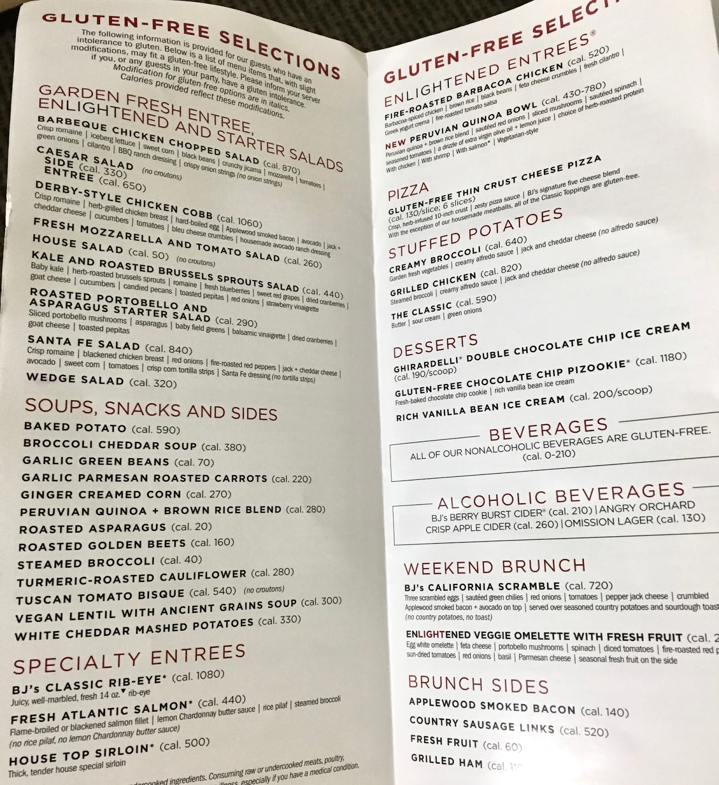 Bj S Brewhouse Nutrition Information Pdf Besto Blog